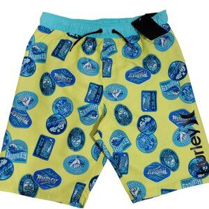Hurley Swim Trunks Boys Size Medium (10-12 Yrs) Brief‎ Lined Surf Boardshort NEW